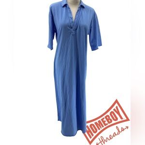 Frank & Eileen Blue Maxi Shirt Dress